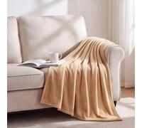 Plaid Canape Couverture Polaire 80 x 210 cm Doux et Chaud Plaid Chaud Hiver Toutes Saisons pour Printemps Automne Canapé Ou Lit, Chameau