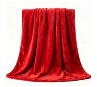 Plaid Canape Couverture Polaire 90 x 100 cm Flanelle Doux et Chaude Plaid Chaud Hiver Polyvalente pour Printemps Automne Canapé Ou Lit, Rouge