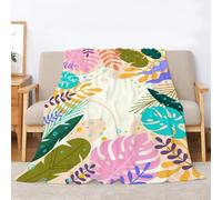 Plaid Canape Grande Taille Feuilles ColoréEs, Couverture Polaire Plantes Tropicales, Couverture en Flanelle Douce et Moelleuse Convient aux Lits et Canapés （180x200cm） mg1919
