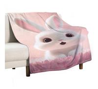 Plaid Canape Lapin Blanket Animal Bunny en Microfibre Moelleuse De Canapé Convient Enfant Adultes Couverture De Voyage Noël/Action De Grâces Saint-Valentin 100x150cm