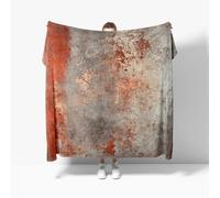 Plaid Canape Polaire 100x130 cm - Art de Texture de Rouille Industrielle Plaid Couverture Polaire 1 Personnes Lit Jete, Style Minable Couverture Sherpa en Douce et Chaud, Enfant Couverture Cadeau