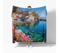 Plaid Canape Polaire 150x200 cm - Paysage des Cinque Terre, Italie Plaid Couverture Polaire 2 Personnes Lit Jete, Paysages Naturels Couverture Sherpa en Douce et Chaud