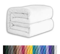 Plaid Canapé Polaire, Classic Couette Lestée 90 x 200 cm Flanelle Doux et Chaud, Lavable et Parfaite Moelleuse Couverture Polaire Epaisse pour Le Lit, Le Canapé, Le Sofa, Lit et Salon, Blanc