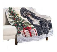 Plaid Canapés Chien d'eau Portugais Souriant Douillette Couverture Plaid Comfort Couverture Polaire pour Lits Chaises Voyages