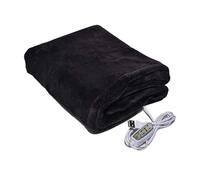 Plaid Chauffant Poncho, Couverture chauffante à boutons, châle, trois réglages de chaleur, chargement USB, for le camping(Black)
