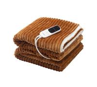 Terraillon Plaid chauffant KOOMY 180x130 cm 140W 9 temp. 29–45°C Auto-off réversible Caramel