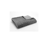 Plaid chevron 130x170 anthracite - Amadeus - Gris - Polyester Gris G