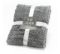 Plaid chevron 130x170 anthracite polyester 1.00x130.00 cm