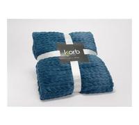 Plaid chevron 130x170 bleu nuit - - Bleu - Polyester