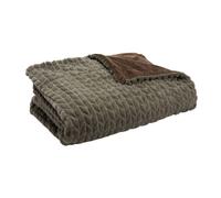 Plaid Chevron kaki 130 cm x 170 cm - - Marron - Polyester