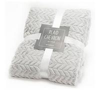 Plaid chevron 130x170 gris clair - Amadeus - Gris - Polyester Gris clair G