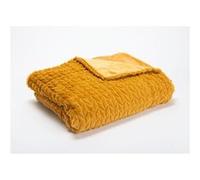 Plaid Chevron camel 130 cm x 170 cm - - Jaune - Polyester