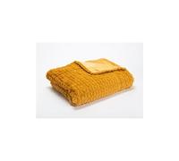 Plaid Chevron camel 130 cm x 170 cm - - Jaune - Polyester
