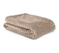 Plaid Chevron en polyester taupe l.130 x L.170 cm