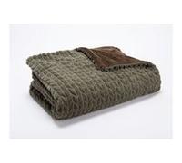 Plaid Chevron kaki 130 cm x 170 cm - - Marron - Polyester