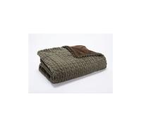 Plaid Chevron kaki 130 cm x 170 cm - - Marron - Polyester
