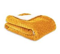 Plaid Chevron-sherpa, moutarde l.130 x L.170 cm Autre