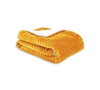 Plaid Chevron-Sherpa, Moutarde L.180 X L.220 Cm