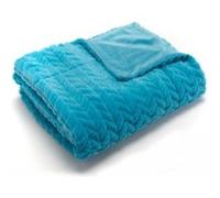 Plaid Chevron turquoise 130x170 cm - - Bleu - Polyester