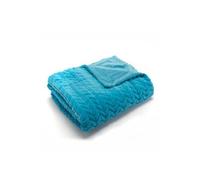 Plaid Chevron turquoise 130x170 cm - - Bleu - Polyester