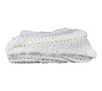Plaid Chunky 120x150cm Grosse Maille Tressée Coloris Blanc -