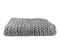 Plaid Chunky 120x150cm Grosse Maille Tressée Coloris Gris - LOTOV - ALTOBUY Gris G