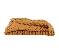 Plaid Chunky 120x150cm Grosse Maille Tressée Coloris Ocre - LOTOV - ALTOBUY Orange G