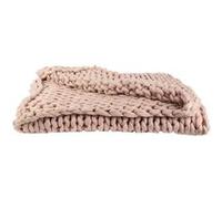 Plaid Chunky 120x150cm Grosse Maille Tressée Coloris Rose - LOTOV - ALTOBUY Rose G