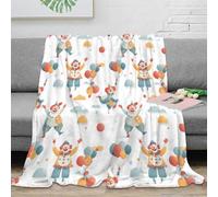 Plaid Cirque Ballon Mignon 3D Imprimé Microfibre Couverture Jeté Décor Maison pour Adulte Canapé Chambre Doux Chaud 40x50(100x130cm)