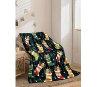 Plaid Citron Vert Rouge Jeté de Canapé Flanelle et Laine Agneau Plaid Enfant Conception Recto Verso Couverture Canapé Mou Couvre Canape Soins Faciles Couverture Été Lavable Blanket 80x150cm