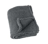 LINDER Plaid Teddy molletoné en Polyester Coloris Gris Anthracite en 130x150cm