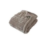 Plaid cotelé sherpa/flanelle Beige 130x170 cm