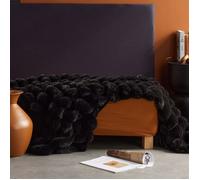 Plaid côtelé uni MOKA - TODAY - Noir 130x180cm