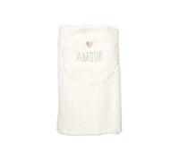 Plaid Coussin 2-en-1 "Amour" en Sherpa Coloris Crème - SATINA -