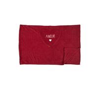 AltoBuy Plaid Coussin 2-en-1 "Amour en Sherpa Coloris Rouge