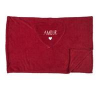 Plaid Coussin 2-en-1 ""amour"" en Sherpa Coloris rouge