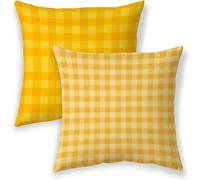 Plaid Coussin Exterieur Impermeable 40x40 cm Housse de Coussin Velours Brillant Lot de 2, Decoration Canape Été Housse d'oreiller Carrées, Motif Double Face pour Salon de Jardin Canape Salon lj-436