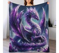 Plaid Couverture De Dragon Mignon en Flannel Polaire 1 Pièce Moelleux Douce Chaude Facile À Manipuler pour Lit Canapé Chambre Balcon Voyages Bébé Feuteille（150×200cm）