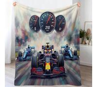 Plaid Couverture De Sport Cool, Couverture en Flanelle Voiture Tableau De Bord Circuit Imprimée pour Enfants Adultes, Coloré Doux Et Duveteux Jeté De Polaire pour Lit Canapé, 100 x 130 cm