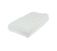Plaid, couverture en polyester coloris blanc - longueur 160 x Profondeur 120 x Hauteur 2 cm - -