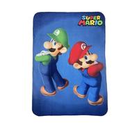 Plaid Couverture Enfant - SUPER MARIO - 100 x 140 cm - Microfibre Polyester - Doux et Chaud - Lavable en Machine