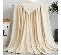 Plaid Couverture Peluche, Morbuy Super Douce Chaude Toison de Corail Chambre Canapé-Lit Literie Bébé Petite Couverture Drap de Lit Adulte Enfant (100x140cm,Beige)