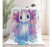Plaid Couverture Peluche Super Douce 150 x 200 cm, Fantastique Aquarelle Mignon Animal Poisson Couverture Imprimée pour Enfants Garçons et Adolescents - Crème Plaid Polaire pour Lit Literie Bébé