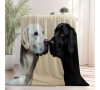 Plaid Couverture Peluche Super Douce 180 x 200 cm, Réaliste Photographie Animalière Mignon Chien Couverture Imprimée pour Enfants Garçons et Adolescents - Abricot Plaid Polaire pour Lit Literie Bébé