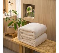 Plaid Couverture Polaire 125 x 150 cm Flanelle en Microfibre Douillette Extra Large Flanelle Jeté de Canape Doux pour Un Anniversaire Noel La Fête des Mères, Blanc cassé