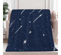Plaid Couverture Polaire 200 x 200 cm Étoiles Du Ciel Nocturne Céleste Impression Douce Flanelle Couverture de Lit Plaid Jeté de Canapé Convient Adultes et Enfants Rester Chaud en Hiver, Bleu Marine