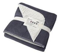 Plaid couverture polaire bi-colore 130 x 180 - JN955 - bleu marine - taille:unique Bleu G