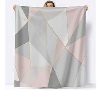 Plaid Couverture Polaire - Couverture Géométrie Modernité Minimalisme Triangle en Flanelle Douce Chaudes Légères, Plaids Polaires Rose Grisâtre pour Jeté de Canapé Voyager Lit ou Canapé, 150 x 200 cm