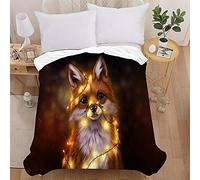 Plaid Couverture Polaire en Flanelle, Treer 3D Animal Imprimé Couverture de Canapé Jeté de Lit Couverture de Voyage Douce et Chaude pour Adultes et Enfants (Renard,150X200cm)