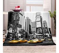 Plaid Couverture Polaire en Microfibre 3D Imprimée New York Gris Douce Moelleuse Flanelle Couverture de Lit Plaid Jeté de Canapé Adultes et Enfants Plaid Polaire 150x200cm